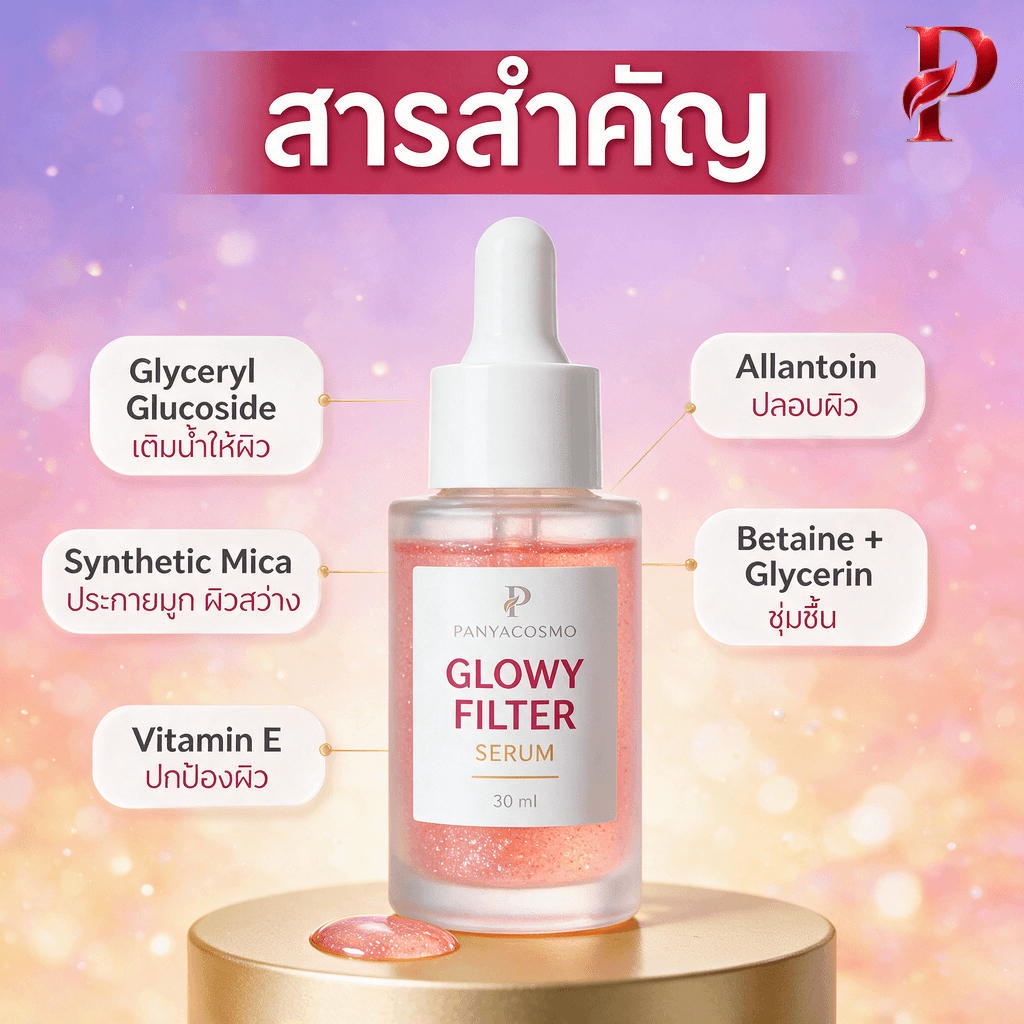 สารสำคัญในเซรั่มฟิลเตอร์ผิวโกลว์