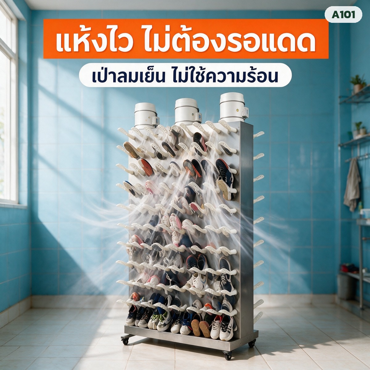 แห้งไว ไม่ต้องรอแดด เป่าลมเย็น ไม่ใช้ความร้อน