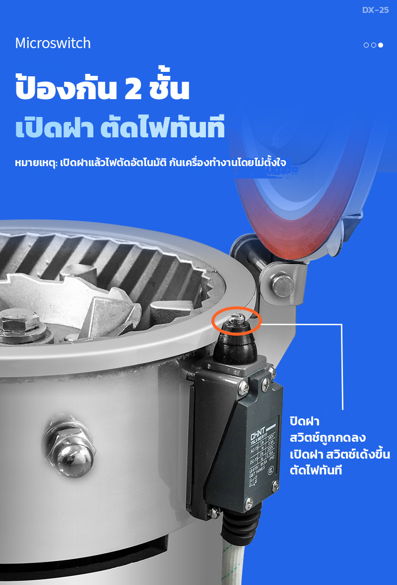 ไมโครสวิตช์ เปิดฝาแล้วตัดไฟทันที ป้องกันเครื่องทำงานโดยไม่ตั้งใจ