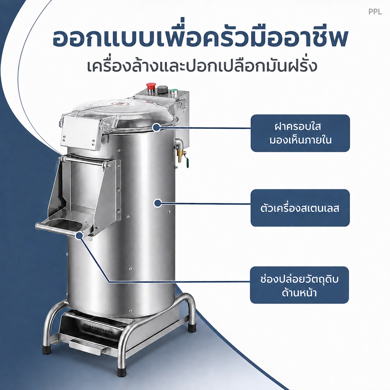 เครื่อง PPL สำหรับเปรียบเทียบขนาดและวางงานเตรียมมันฝรั่ง