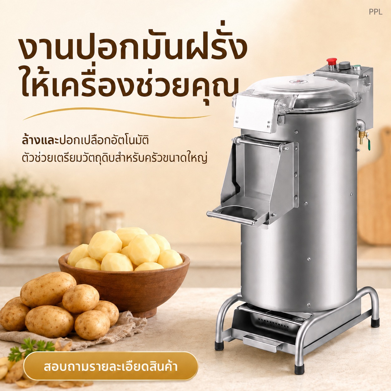 เครื่องล้างและปอกเปลือกมันฝรั่ง PPL — สอบถามรุ่นและรายละเอียดก่อนสั่งซื้อ