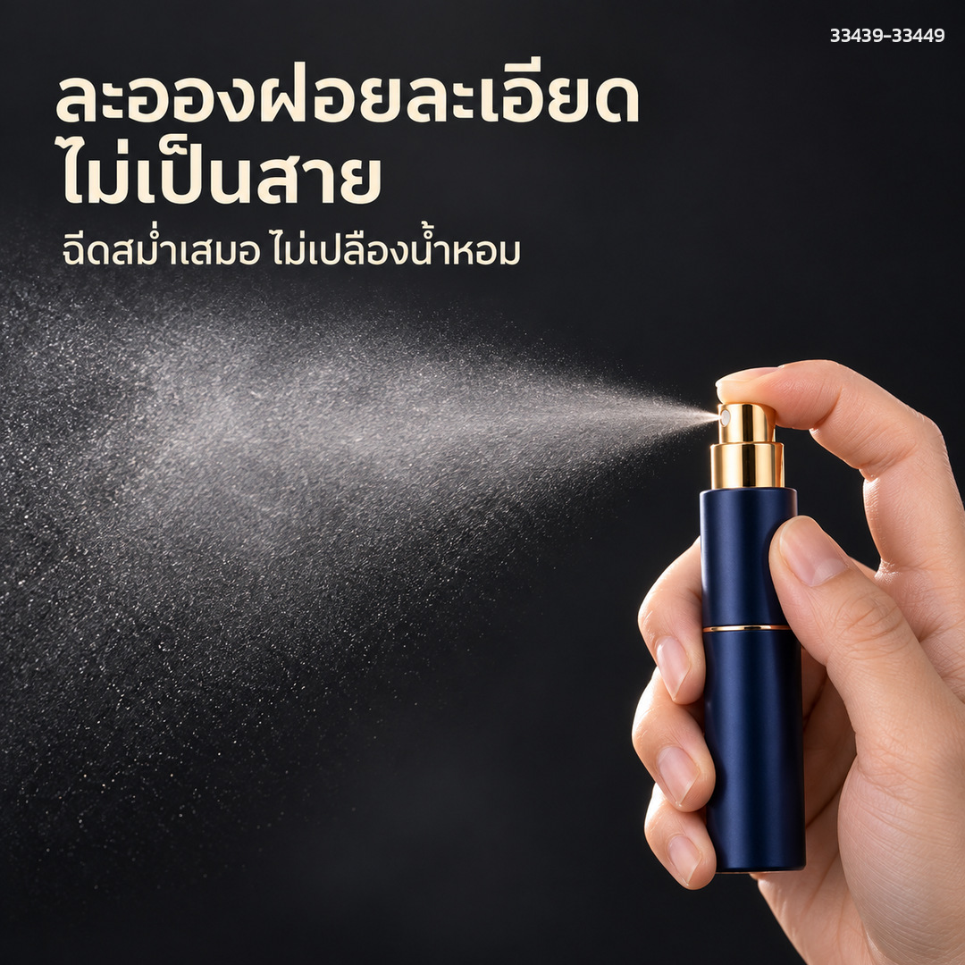 ขวดแบ่งน้ำหอมพกพา 10 มล. ละอองฝอยละเอียด กระจายสม่ำเสมอ ไม่เป็นเส้นน้ำ