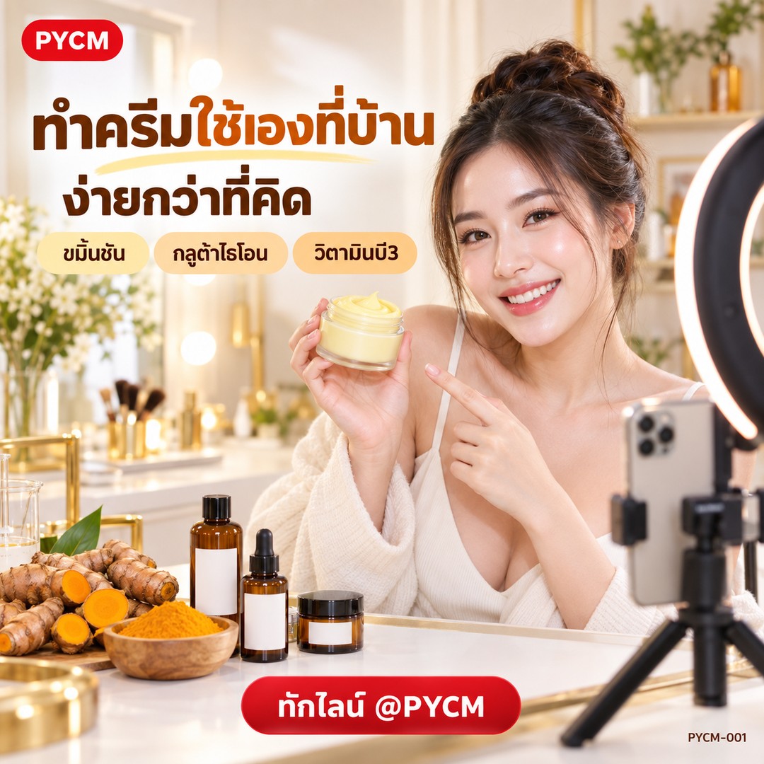 ทำครีมใช้เองที่บ้าน ง่ายกว่าที่คิด — ขมิ้นชัน กลูต้าไธโอน วิตามินบี3