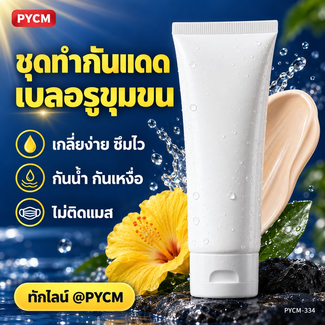 ชุดทำกันแดดเบลอรูขุมขน PYCM-334 เกลี่ยง่าย ซึมไว กันน้ำกันเหงื่อ | ปัญญาเคมีภัณฑ์