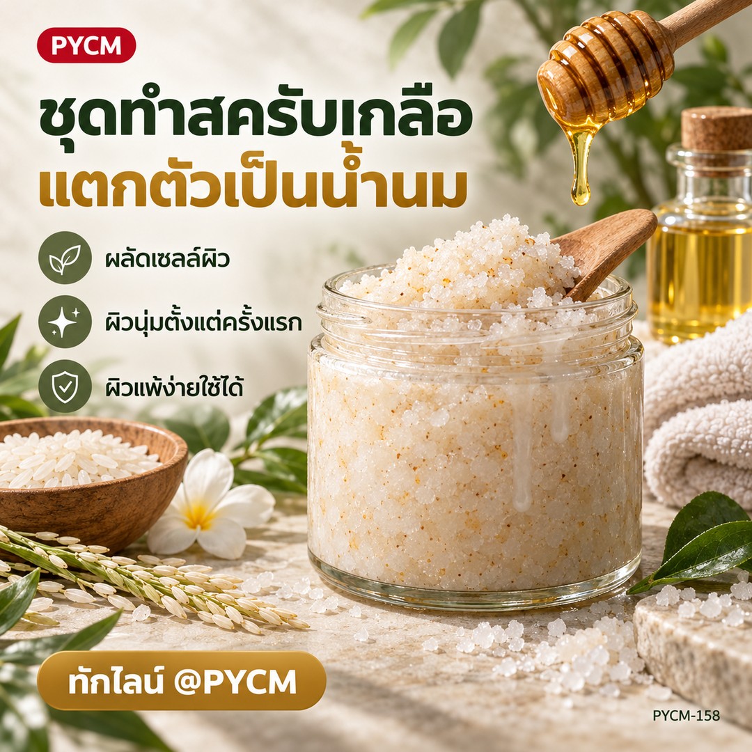 ชุดทำสครับเกลือ แตกตัวเป็นน้ำนม PYCM-158 ผลิตได้ 1 กก. | ปัญญาเคมีภัณฑ์