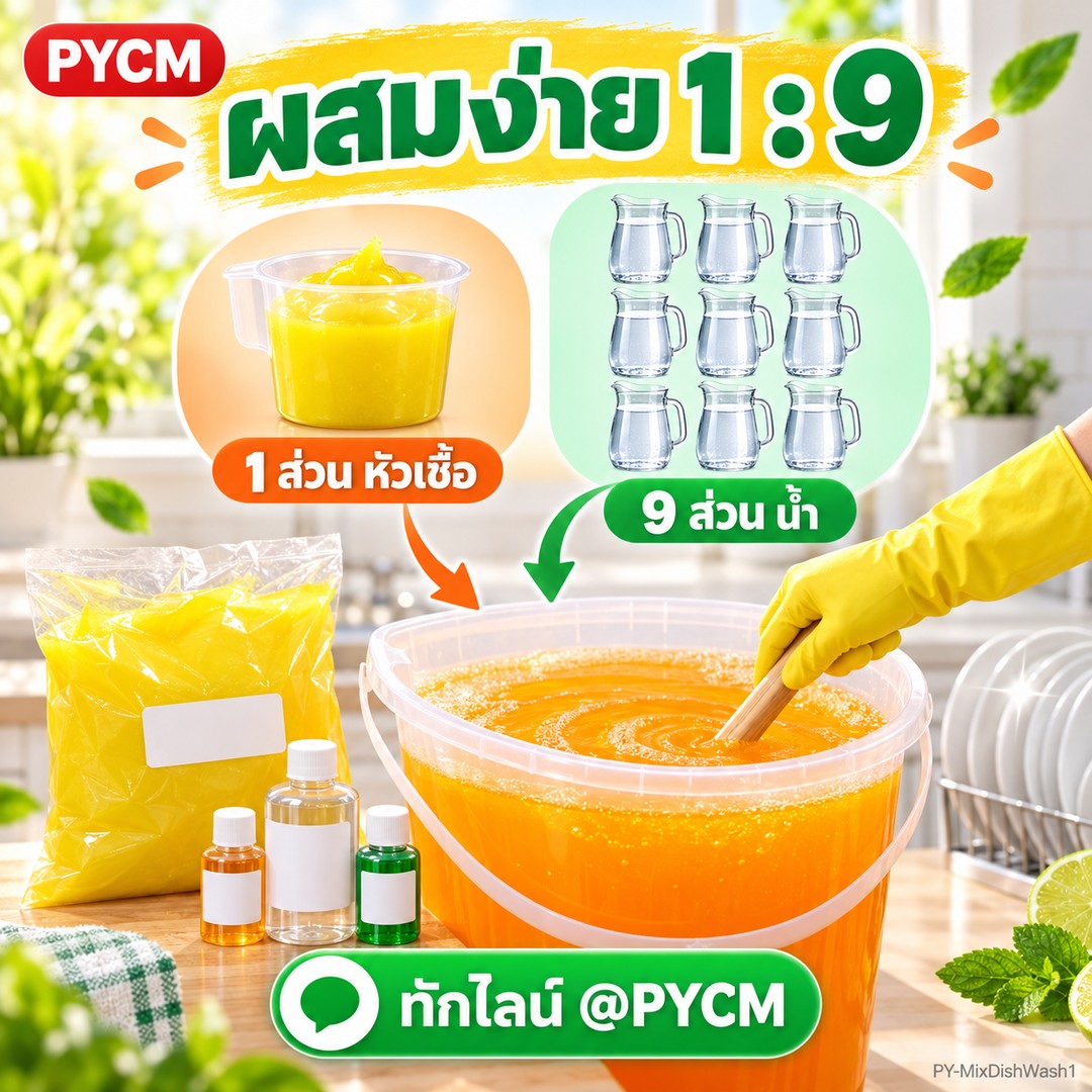 ผสมง่าย 1 ส่วนหัวเชื้อ ต่อ 9 ส่วนน้ำ