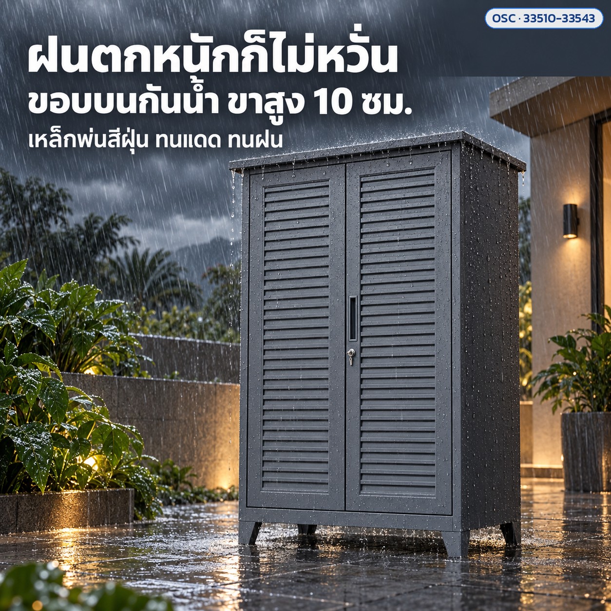 ฝนตกหนักก็ไม่หวั่น ขอบบนกันน้ำ ขาสูง 10 ซม.