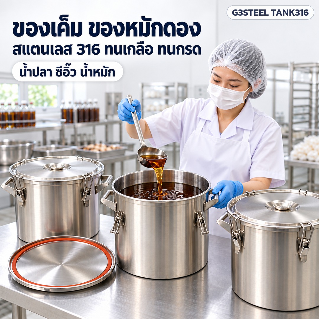 หม้อสแตนเลส 316 ฝาล็อก – ของเค็ม ของหมักดอง สแตนเลส 316 ทนเกลือ ทนกรด