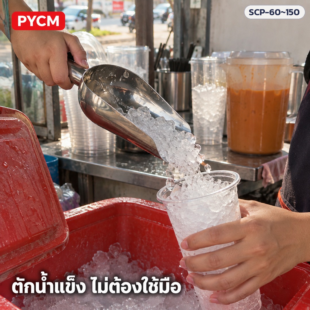 ที่ตักสแตนเลส – ตักน้ำแข็ง ไม่ต้องใช้มือ
