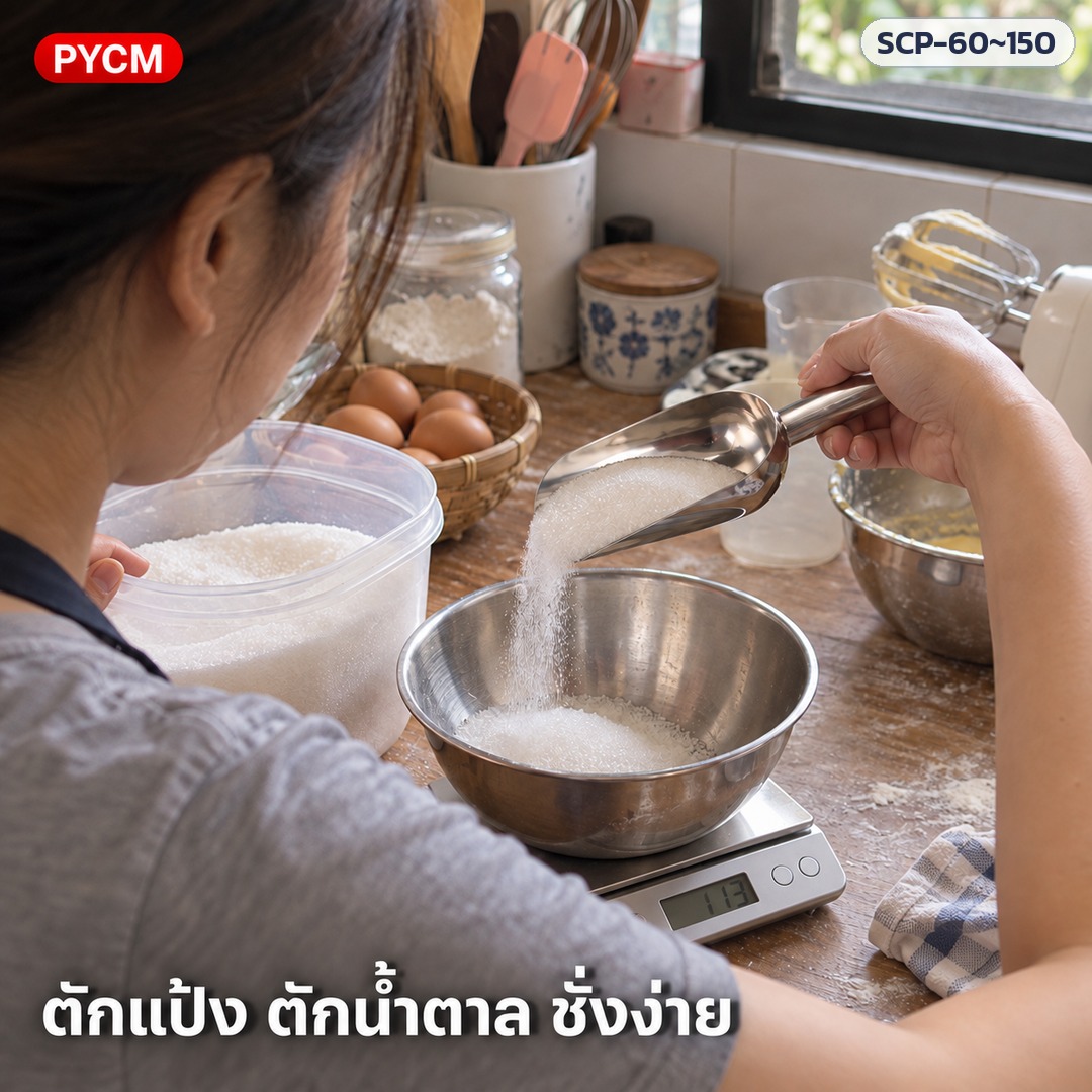ที่ตักสแตนเลส – ตักแป้ง ตักน้ำตาล ชั่งง่าย