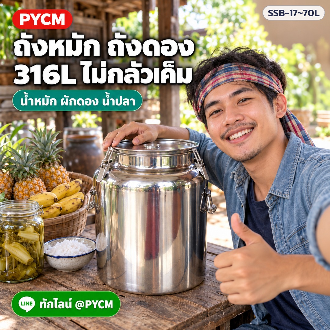ถังหมัก ถังดอง 316L ไม่กลัวเค็ม