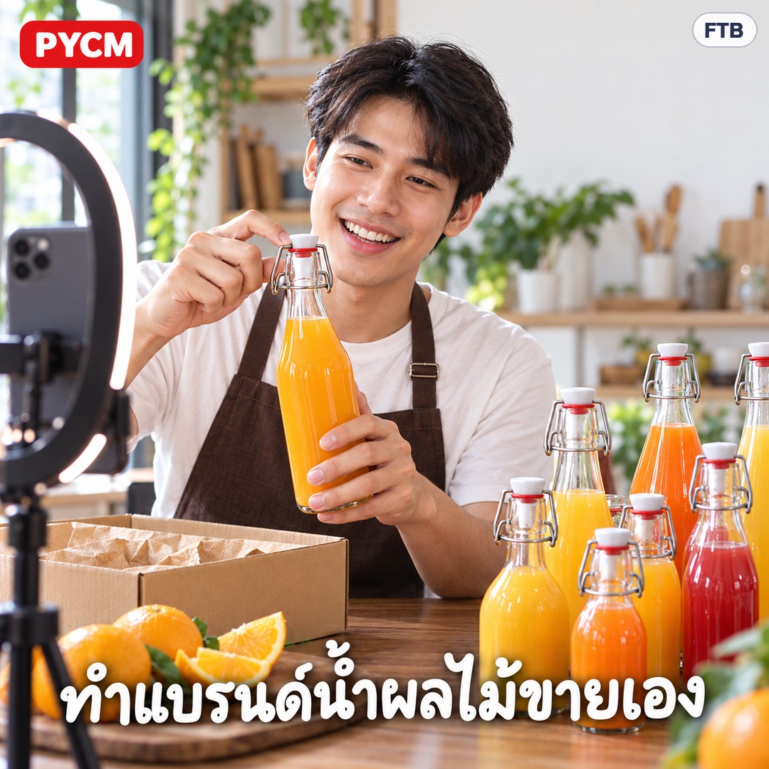 ขวดแก้วฝาล็อก – ทำแบรนด์น้ำผลไม้ขายเอง