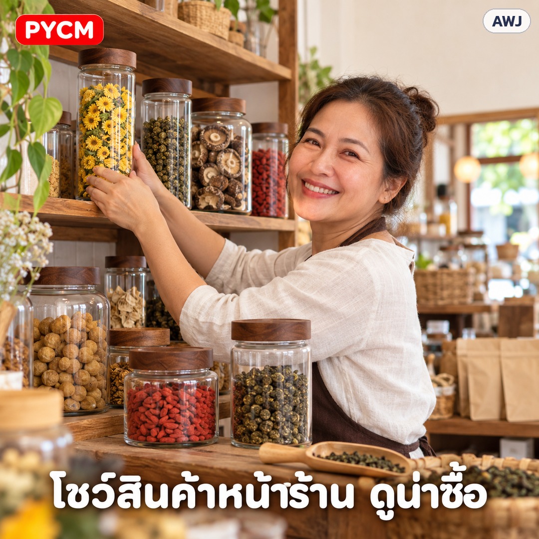 โหลแก้วฝาไม้ – โชว์สินค้าหน้าร้าน ดูน่าซื้อ