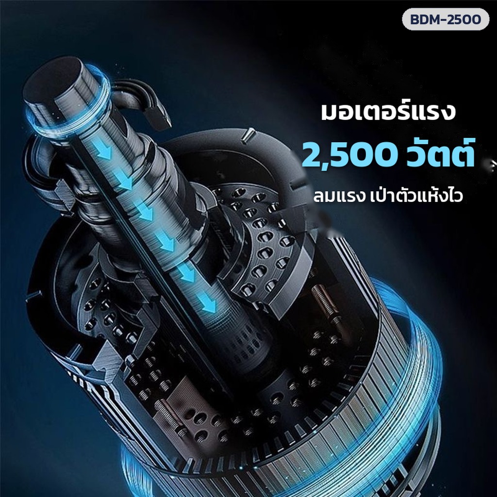 เครื่องเป่าตัวแห้ง – มอเตอร์แรง 2,500 วัตต์ ลมแรง เป่าตัวแห้งไว
