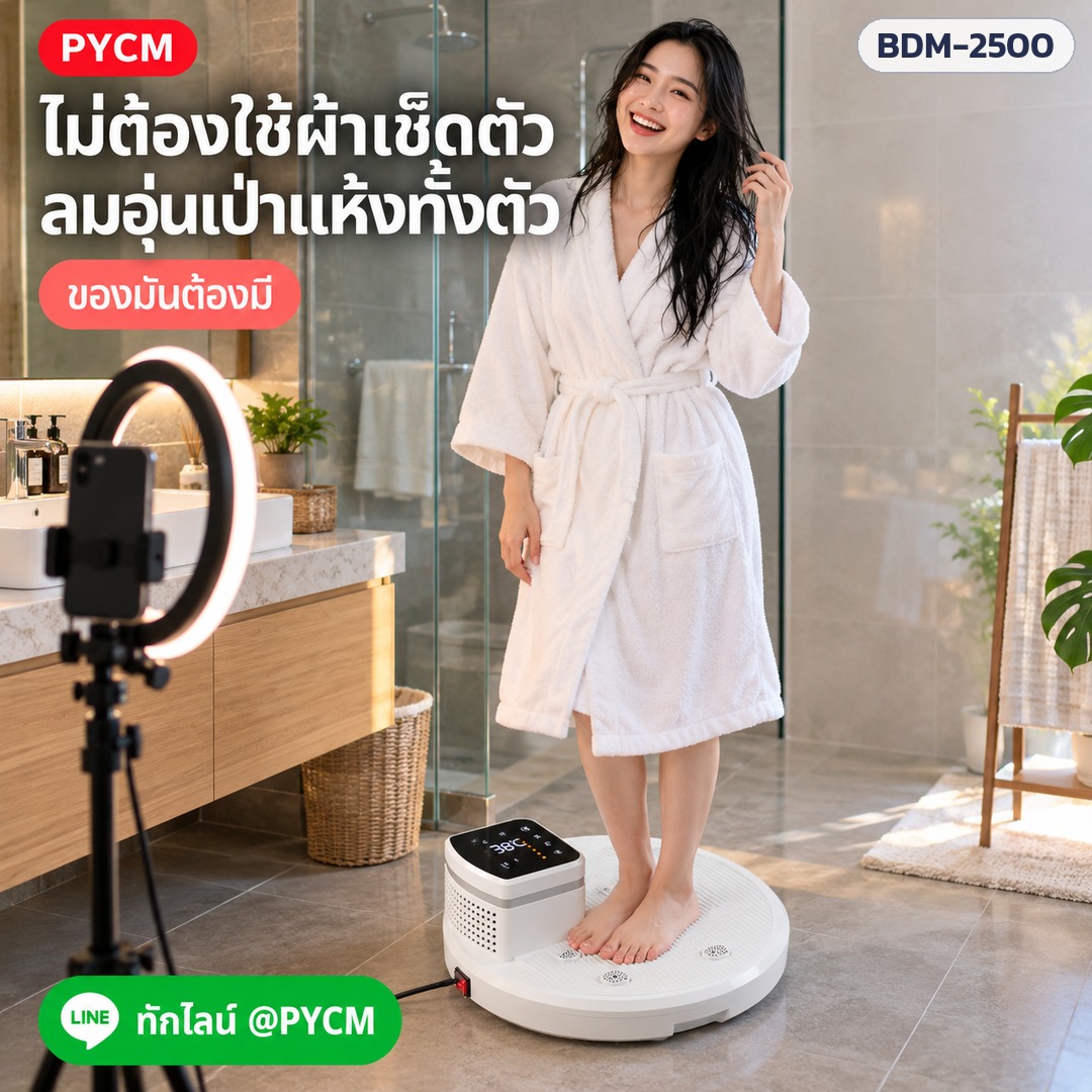 เครื่องเป่าตัวแห้ง – ไม่ต้องใช้ผ้าเช็ดตัว ลมอุ่นเป่าแห้งทั้งตัว (ภาพประกอบ)