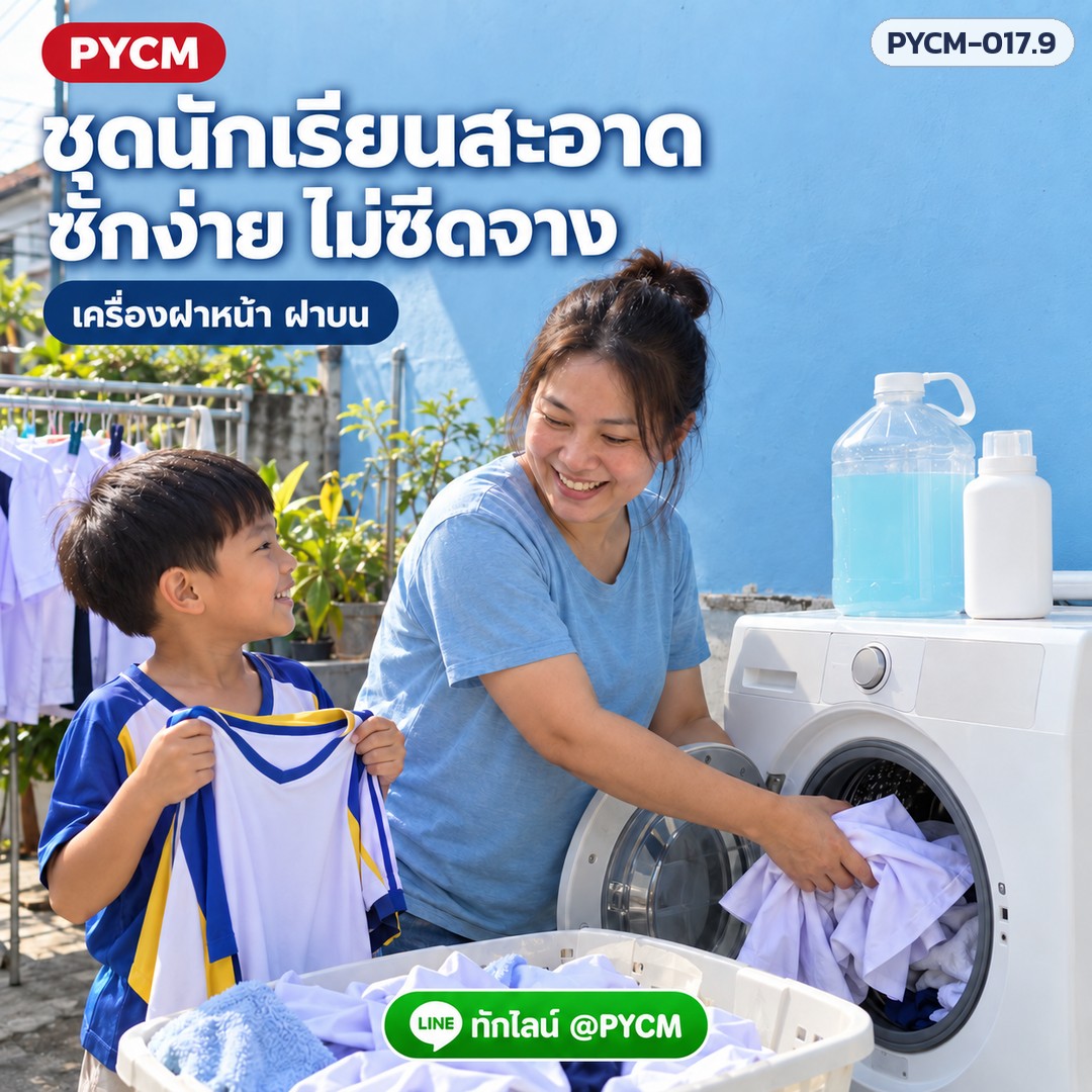 ชุดนักเรียนสะอาด ซักง่าย ไม่ซีดจาง เครื่องฝาหน้า ฝาบน