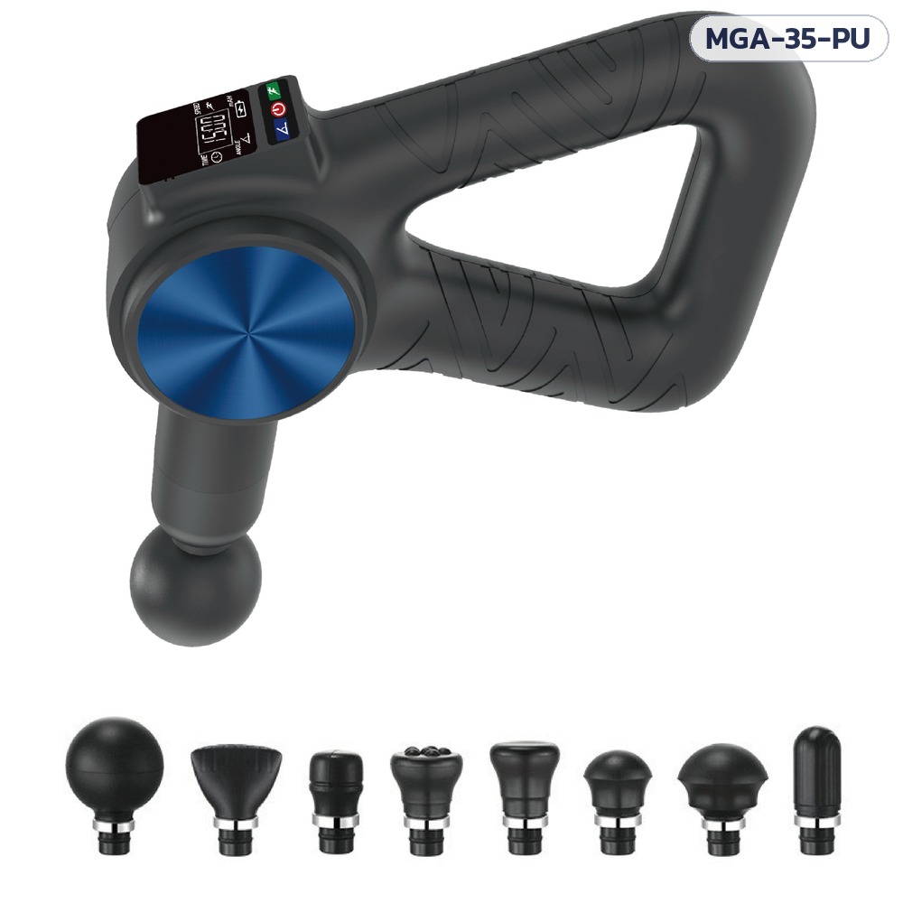 ปืนนวดกล้ามเนื้อ MGA-35 – รุ่น MGA-35-PU ตัวเครื่องพร้อมหัวนวด PU 8 แบบ