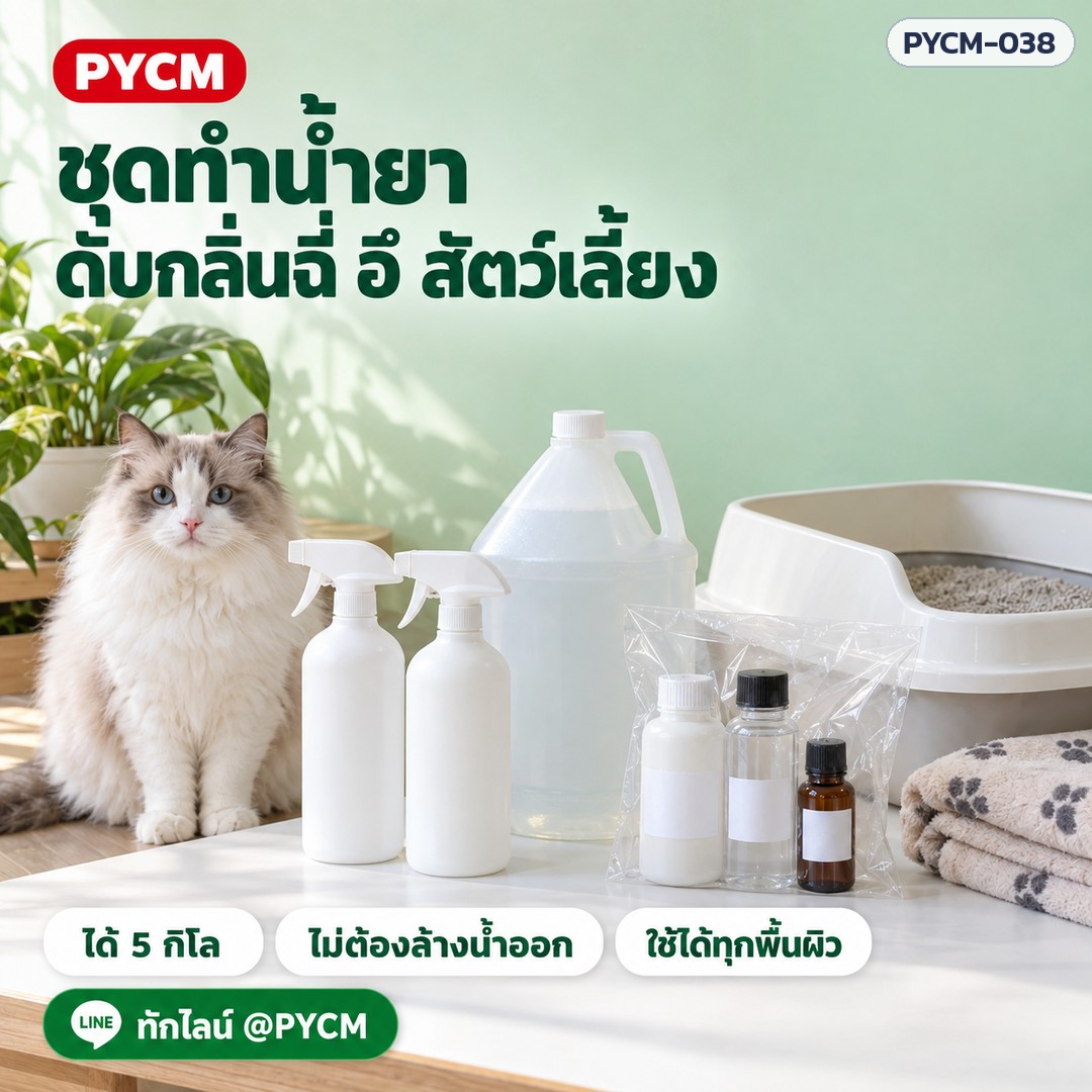 ชุดทำน้ำยาดับกลิ่นสัตว์เลี้ยง 5 กก. (รหัส 12808) – ชุดทำน้ำยาดับกลิ่นฉี่ อึ สัตว์เลี้ยง ได้ 5 กิโล ไม่ต้องล้างน้ำออก ใช้ได้ทุกพื้นผิว
