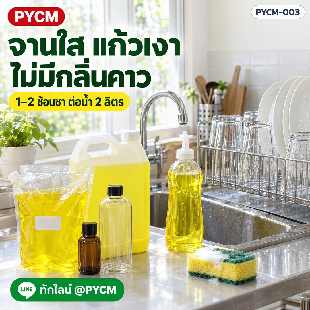 ชุดทำน้ำยาล้างจาน 15 กก. (รหัส 13904) – จานใส แก้วเงา ไม่มีกลิ่นคาว ใช้ 1–2 ช้อนชา ต่อน้ำ 2 ลิตร