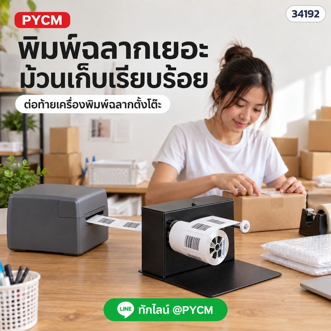 เครื่องม้วนเก็บฉลากอัตโนมัติ – ร้านค้าออนไลน์พิมพ์ฉลากเยอะ ม้วนเก็บเรียบร้อย ต่อท้ายเครื่องพิมพ์ฉลากตั้งโต๊ะ (LRW-R3) (ภาพประกอบ)
