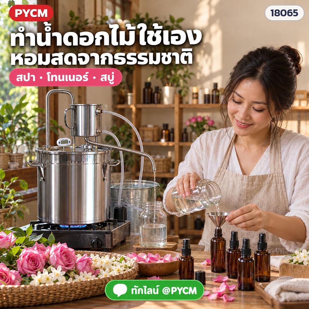 หม้อกลั่นสแตนเลส 33 ลิตร – ทำน้ำดอกไม้ใช้เอง หอมสดจากธรรมชาติ
