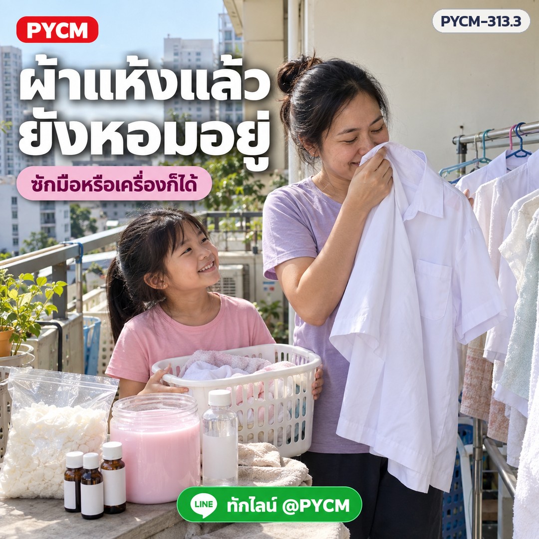 ชุดทำน้ำยาปรับผ้านุ่ม พรีเมียม 20 กก. (รหัส 16263) – ผ้าแห้งแล้วยังหอมอยู่ ซักมือหรือเครื่องก็ได้