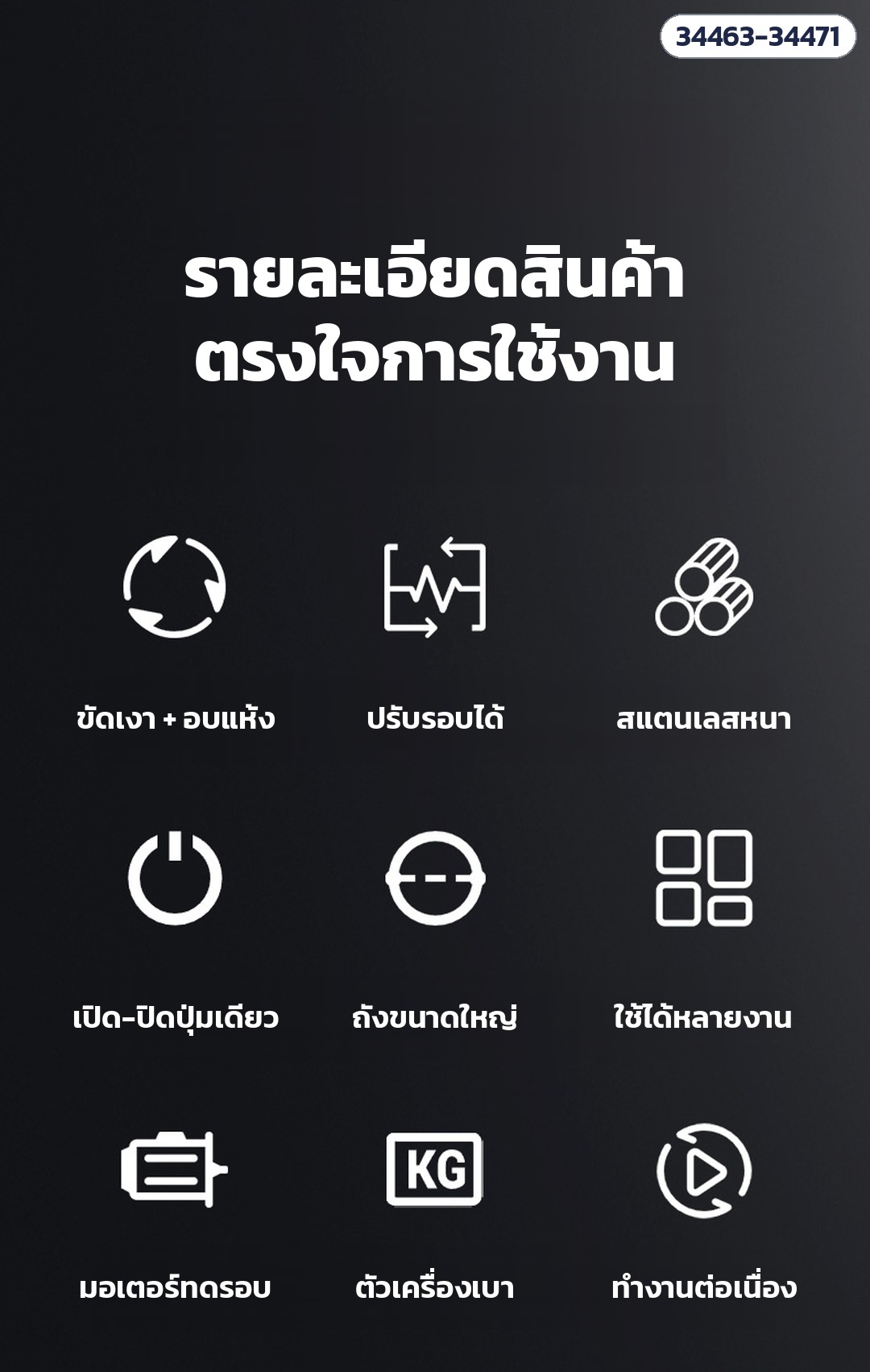 เครื่องเคลือบและขัดเงาเม็ด ถังสแตนเลส – จุดเด่นเครื่องเคลือบ-ขัดเงาเม็ด: หมุนอบแห้ง ปรับรอบ ถังหนา สวิตช์เดียว ถังใหญ่ ใช้ได้หลายงาน