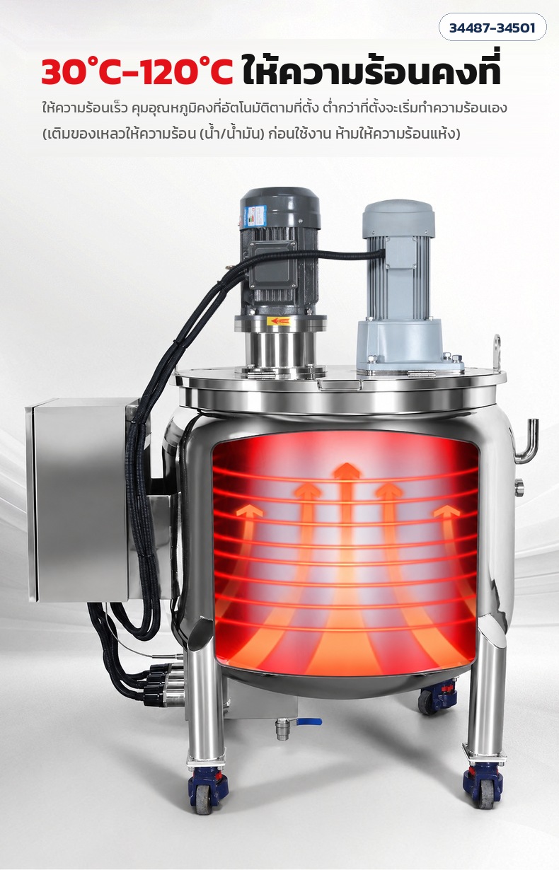 ถังกวน/อิมัลชั่นให้ความร้อน DR-S DR-E DR-M – ให้ความร้อนคงที่ 30°C-120°C คุมอุณหภูมิตามที่ตั้ง