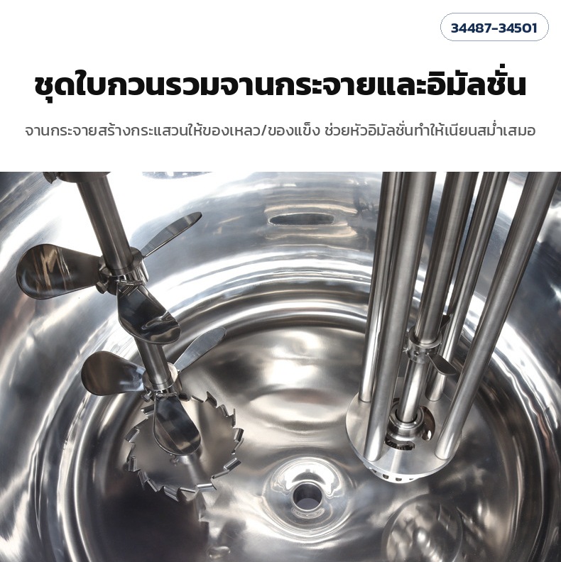 ถังกวน/อิมัลชั่นให้ความร้อน DR-S DR-E DR-M – ชุดใบกวนรวมจานกระจายและหัวอิมัลชั่น