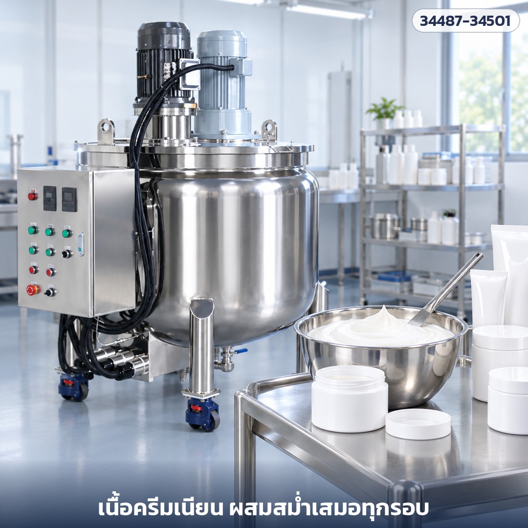 เนื้อครีมเนียนจากถังกวน-อิมัลชั่น (ภาพจำลอง)