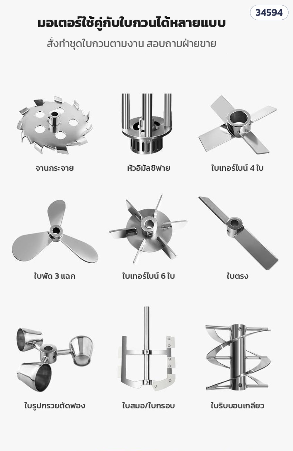 เครื่องกวนติดตั้งบนถัง มอเตอร์กันระเบิด – ใช้คู่กับใบกวนได้หลายแบบ (สั่งทำ)