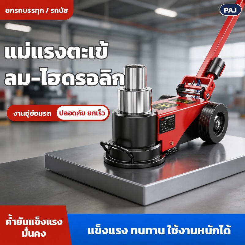 แม่แรงตะเข้ลม-ไฮดรอลิก ยกรถบรรทุก/รถบัส ค้ำยันแข็งแรง มั่นคง