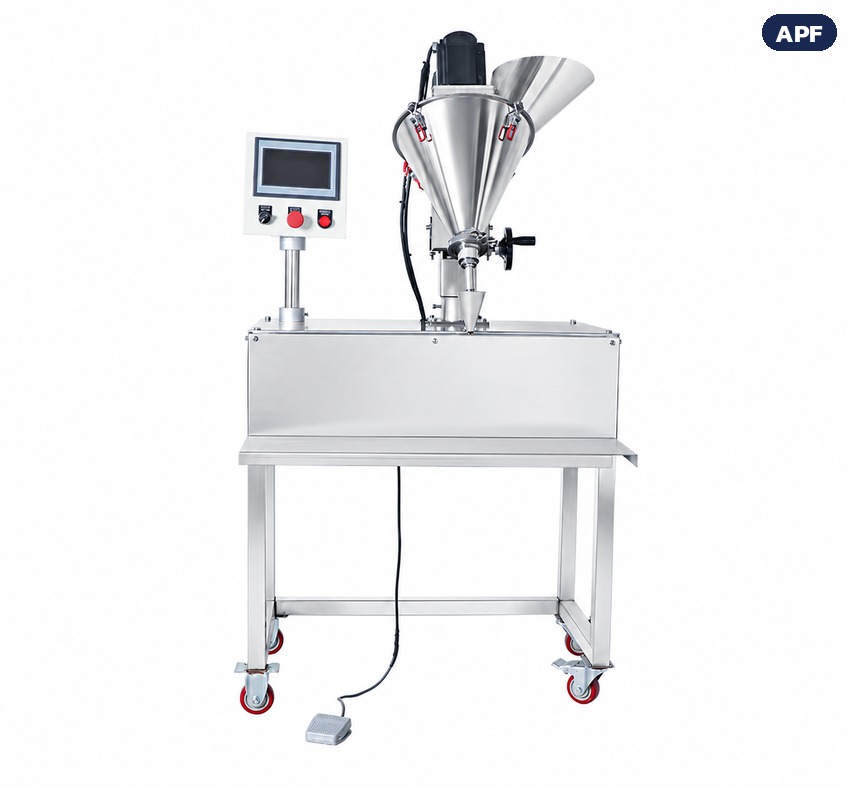 เครื่องบรรจุผงสกรู APF 0.1–100 กรัม – ภาพสินค้า เครื่องบรรจุผงสกรู มุมหน้าตรง