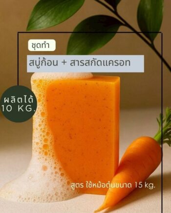 ✨ เปลี่ยนบ้านเป็นห้องแลป! ชุดทำสบู่ก้อนแครอท 10kg  รหัสสินค้า 17486