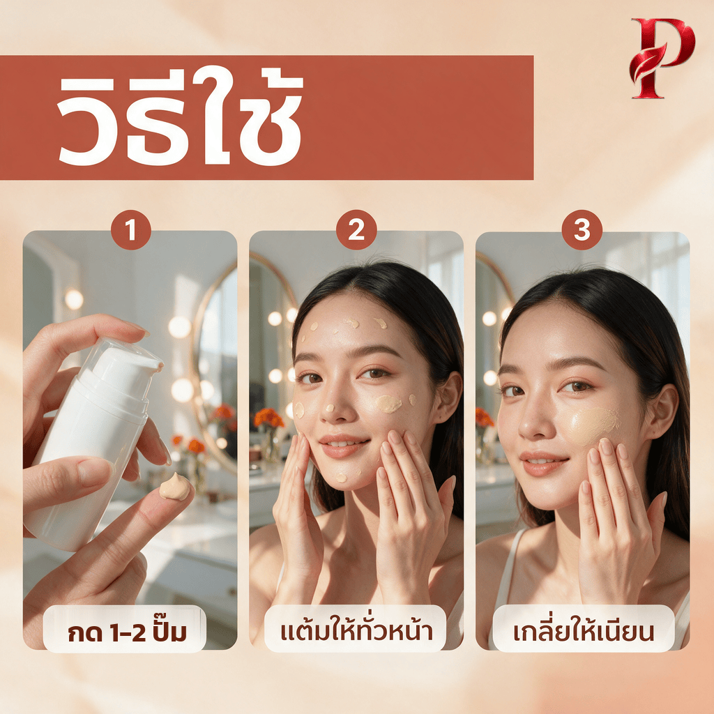 ปัญญาคอสโม บีบี ครีมกันแดด SPF 40 บีบีครีมกันแดดเนื้อเบจธรรมชาติ (Pcosmo-379.2) - Image 5