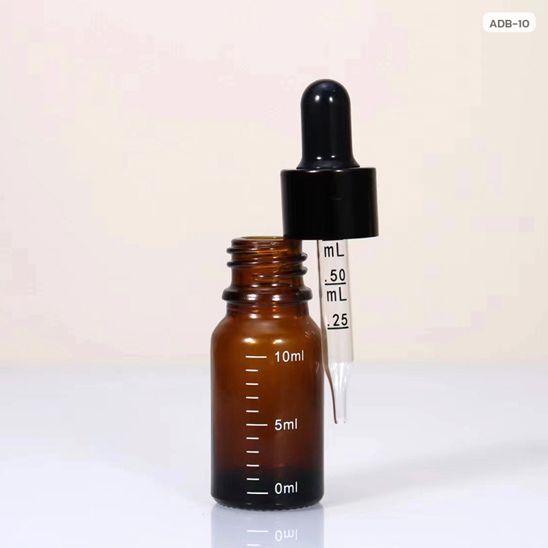 ขวดแก้วสีชา หลอดหยด 5/10/15/20/30/50/100 มล. มีสเกลบอกปริมาตร พร้อมฝาหลอดหยด - Image 12