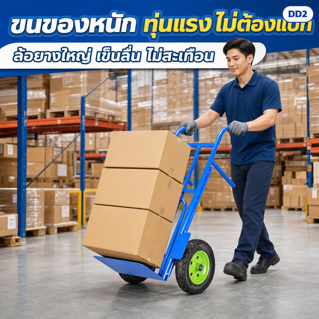 รถเข็น 2 ล้อ ขนของหนัก hand truck โครงเหล็กหนา ล้อเติมลม/ล้อตัน 6-16 นิ้ว รับน้ำหนัก 100-750 กก. - Image 8