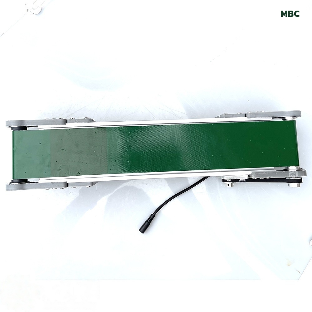 สายพานลำเลียงจิ๋ว ตั้งโต๊ะ มอเตอร์ DC 12V ปรับความเร็วได้ สายพาน PVC โครงอะลูมิเนียม (เลือกขนาดได้ 5 แบบ) - Image 6