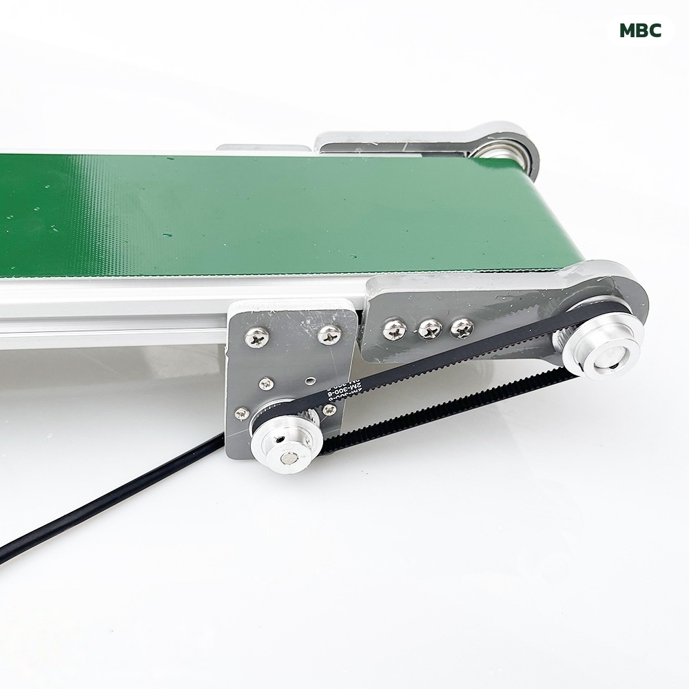 สายพานลำเลียงจิ๋ว ตั้งโต๊ะ มอเตอร์ DC 12V ปรับความเร็วได้ สายพาน PVC โครงอะลูมิเนียม (เลือกขนาดได้ 5 แบบ) - Image 7