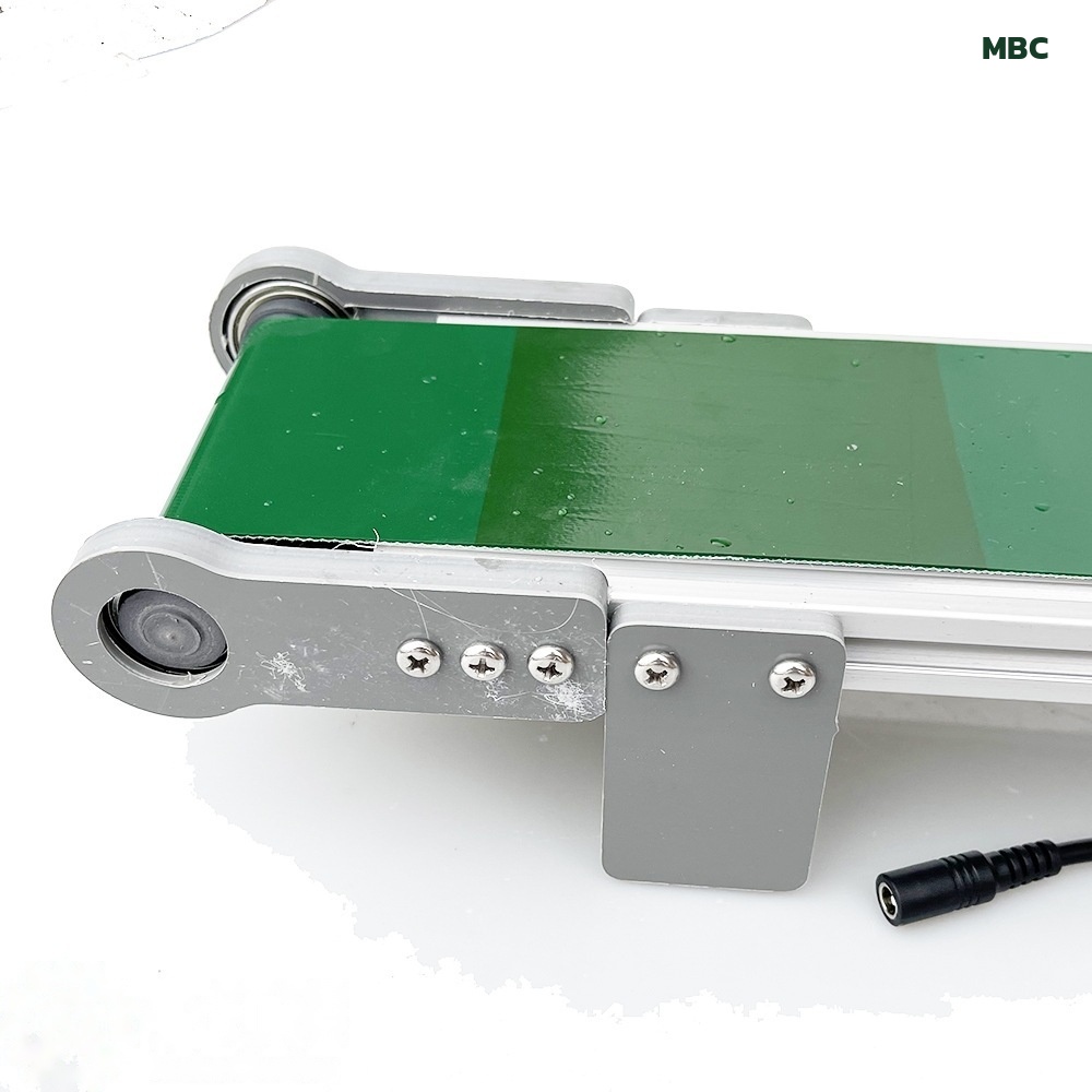 สายพานลำเลียงจิ๋ว ตั้งโต๊ะ มอเตอร์ DC 12V ปรับความเร็วได้ สายพาน PVC โครงอะลูมิเนียม (เลือกขนาดได้ 5 แบบ) - Image 8