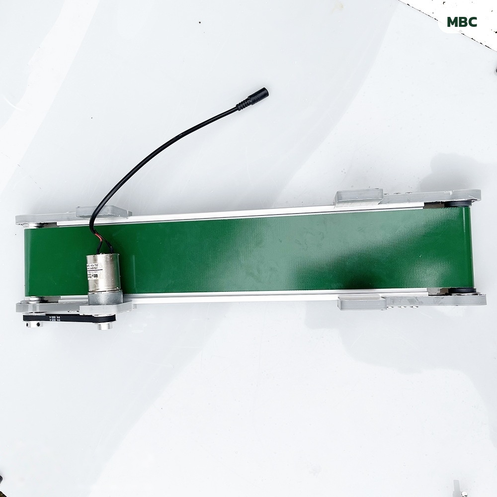 สายพานลำเลียงจิ๋ว ตั้งโต๊ะ มอเตอร์ DC 12V ปรับความเร็วได้ สายพาน PVC โครงอะลูมิเนียม (เลือกขนาดได้ 5 แบบ) - Image 10