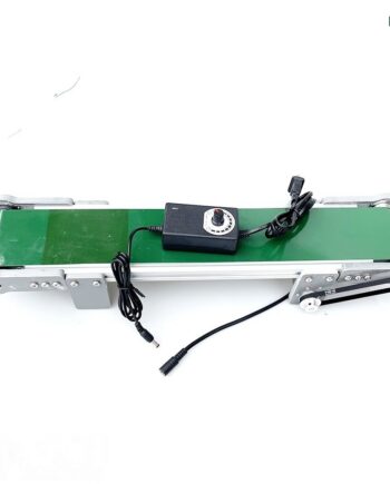 สายพานลำเลียงจิ๋ว ตั้งโต๊ะ มอเตอร์ DC 12V ปรับความเร็วได้ สายพาน PVC โครงอะลูมิเนียม (เลือกขนาดได้ 5 แบบ)