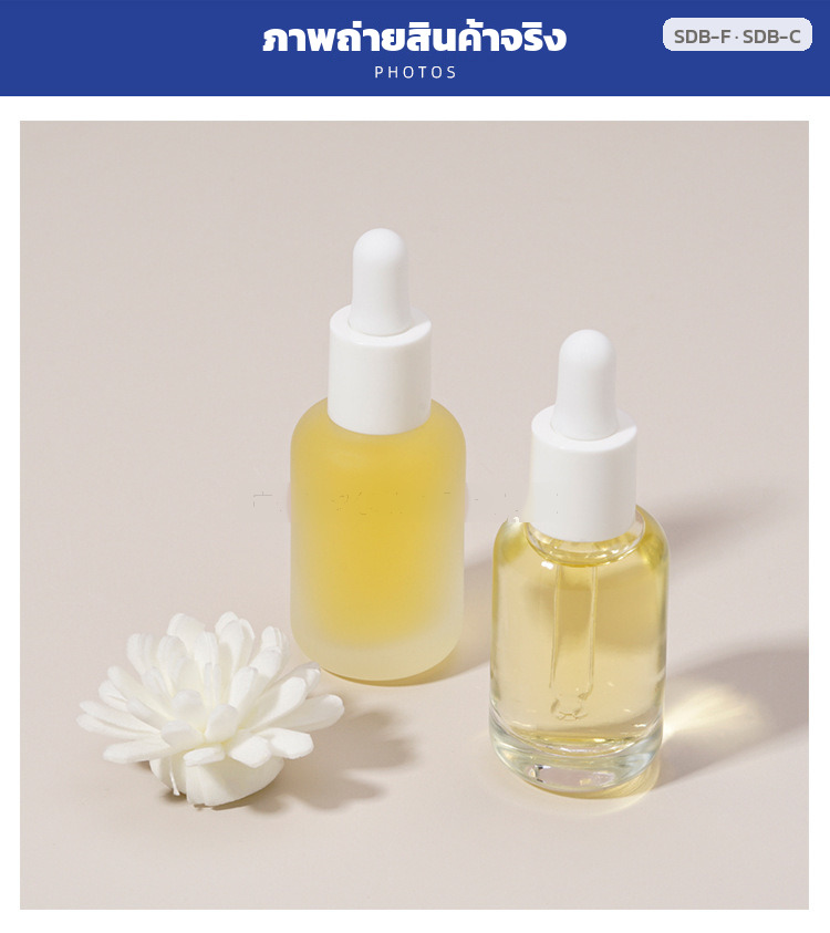 ขวดแก้วใส่เซรั่ม หลอดหยด 10/15/30 มล. แบบใส-แบบขุ่นด้าน พร้อมฝาหลอดหยด - Image 11